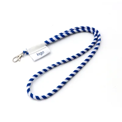 Customized Logo Nylon Rope Woven Elastic Round Lanyard-Portable Classic Design for Promotional Gifts