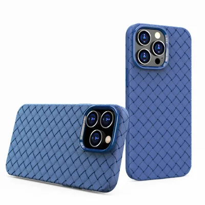 Factory Customized Woven Leather Waterproof Shockproof Sports Design iPhone 11 12 13 14 15 16 Pro Max Breathable Heat Phone