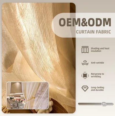 ColorsTex ODM OEM Luxury Shiny Gold Sheer Curtain Fabric Elegant Metallic Thread Woven Wholesale Fabric by the Roll