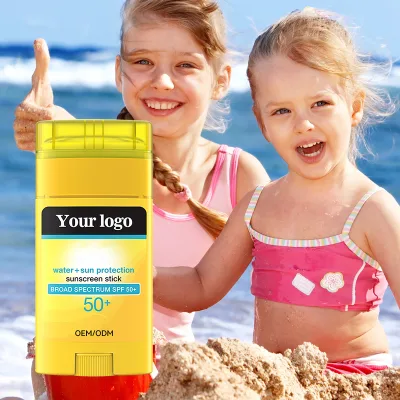 50g Custom Label Rebranding UV Protection Aloe Soothing Clear Aerosol Brightening Waterproof Children Formula Sunscreen Stick