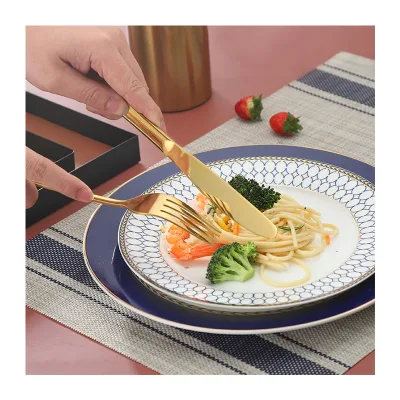 High Grade Good Price Lolg Can Be Customized Ceramic Dinnerware Set Modern Porcelain Dinner White and Blue Border Dinnerware Set