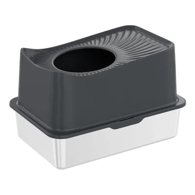 Manufacturer Wholesale GDSH0001 Top-entry Plastic Rectangle Manual Cat Litter Box with Easy Clean Feature for Pet Cats