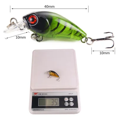 4cm 3.8g Floating Mini Crankbait Freshwater Fishing Lures Lifelike 3D Eyes Small Diving Wobblers Mini Fishing Crankbait Lure