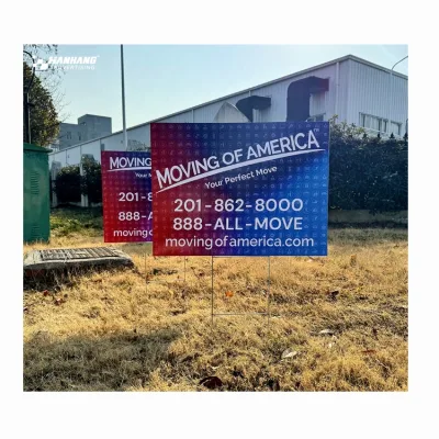 Free Sample 18*24 Inches PP Corrugated Board Yard Sign Letters with Stakes High Visibility Lawn Sign