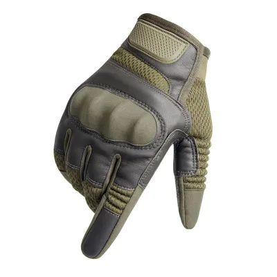 Inean Full Finger Leather Protective Gloves for Motorcycle Riding Anti-Slip Outdoor Offroad Universal Sweatproof Casual A042G