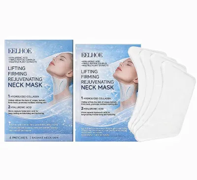 Neck Mask Hydrolyzed Collagen Hyaluronic Acid Triple Peptide Complex Moisturizing Firming Non-Sticky Masks for Crepey Skin