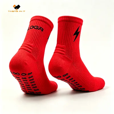 L Size Red Quarter Length Non Slip Yoga Sports Socks Soft Cotton Spandex Fabric Autumn Casual Athletic Socks