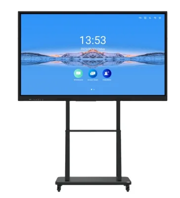 Cheap Factory Black Mobile Stand Trolley Steel for Smart TV Monitor 42 to 65 Inch 400X600