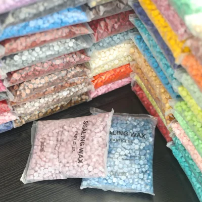 Wholesale Hexagonal Lacquer Wax Granules Beads Wedding Invitation Sealing Wax Strong Viscosity Fine Wax Transparent Plastic Bag