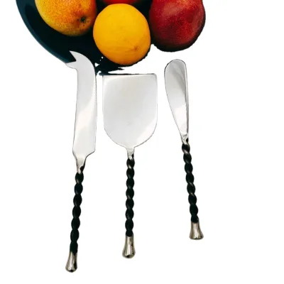 Handmade Twist Handle Cheese Butter Spreader Knife Set