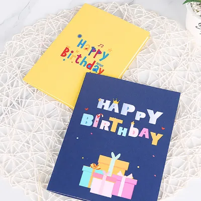 3d Pop up Greeting Happy  Birthday Invitation Cards Bulk Custom Printing Funny Baby Happy Birthday Cards for Kids