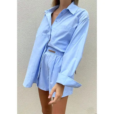 Oversized Man Style Shirt Curved Hem with Twin Needle Topstitch 100% Cotton Loose Fit Oversized Women Boyfriend Shirt Tops