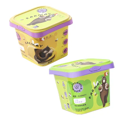 1l Colorful Food Grade Plastic Containers for Yogurt square Bucket With Lid