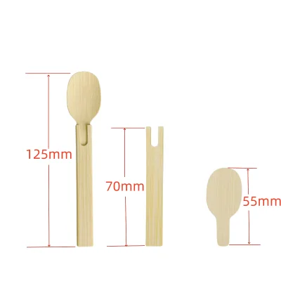 Ice Cream Assembling Bamboo Separable Disposable Bamboo Spoon For Takeaway