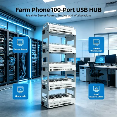 Multi Layer 20 Port Hub With Cooling Fan Multi Smartphone Batch Operation Charging Work for Studio Batch Testing&Management