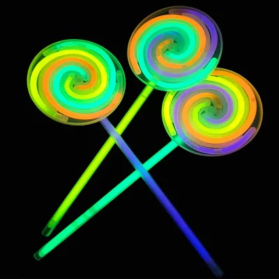 Hstyle Glow Stick Glow Sticks Light Sticks Spinning Lollipop Wand  Colorful Luminous Atmosphere Props Festival Supplies Toys