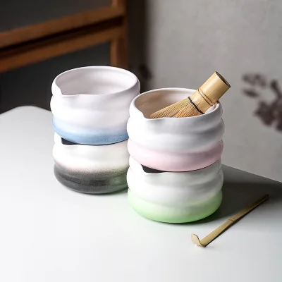 Colorful Matcha Tool Whisk Stand Set Bamboo Ceramic Chawan Bowl Scoop Ceramiy Coffee Stirrer Making Tools Kit