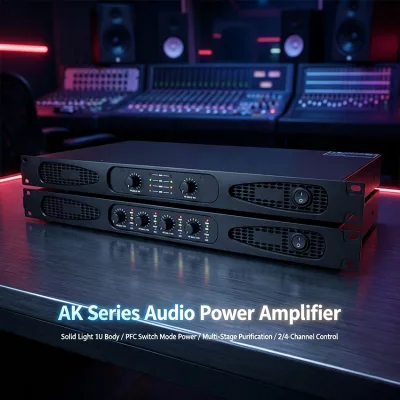 Professional 4 Channel D Class Power Amplifier 1U Rack Mount Design High Efficient Ventilation for Concert Tour Audio System