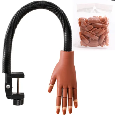 Adjustable Manicure Practice Hand Nail Tips Training Hand Model Reusable Nails Trainer Mannequin Bendable Finger