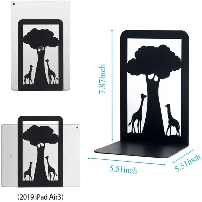 20 Years Factory Adjustable Steel Bookends Laser Cut Decorative Iron Metal Bookholders for Office Use