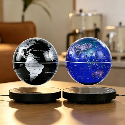 Anti Gravity Magnetic Levitating 14cm Plastic Globe LED Light Floating World Lamp Office Desk Decor Gift for Diwali Easter