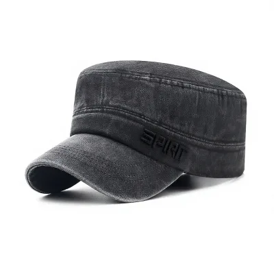 Flat-top Hat Men New Spring/Autumn Style Sun-Protective Outdoor Casual Fashionable Washed-Out Faded Cotton Adjustable Cap
