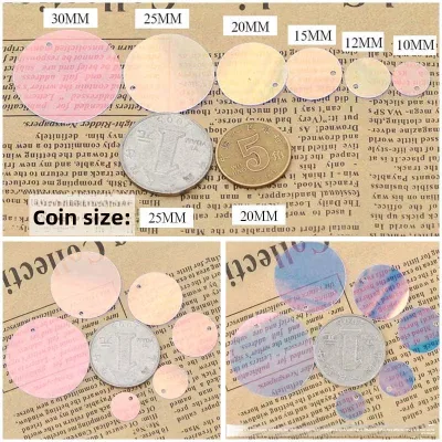 Clear Round Sequins Mermaid Style DIY Hand Sewn Large Hole Paillettes for Clothing Decoration Earring Craft Supplies
