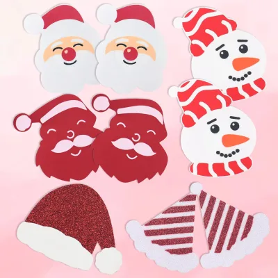 Christmas Intimates Accessories Disposable Glitter Santa Claus Snowman Sexy Nipple Stickers With Cross-Border Stripes Hat Design
