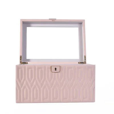 Large Rectangular Jewelry Organizer for Travel Case with Necklace/Earring Pockets & Ring Holders