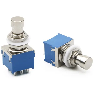 PBS-24-302 9-Pin 3PDT Electric Guitar Effect Pedal Switch Push Button Foot Metal Switch Interrupteurs SCHALTEN Interruptor