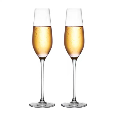 Crystal Glass Tall Bubbly Champagne Glasses Flutes for Home Weddings