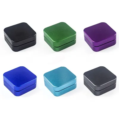 Aluminum Alloy Rectangular-Shaped Tobacco Grinder Diameter 55mm Two-Layer Multi-Color Design