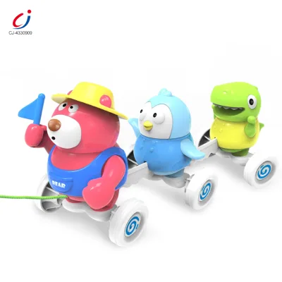 Chengji Pull Back Action Toy Car Pull Along Music Toys Early Educational Developmental Cartoon Pull Back Custom Toy Cars