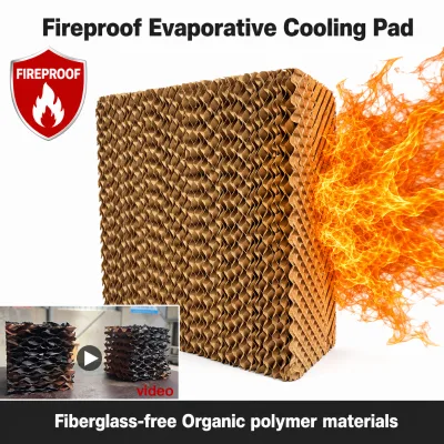 New Long Life Paper Evaporative Cooling Pad Class B1 Fire Retardant Compliance Performance High Suitable for Data Center Cooling