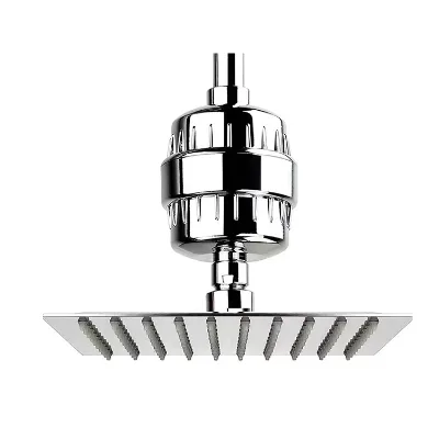 High Quality Superhome Vitamin C Rain Shower Head Filter Hotel Use Removes Chlorine Softens Water Chrome Finish 5 Year Pull