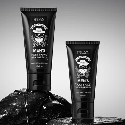 Custom Logo Black Mens Beard Care Skin Soothing Razor Bump Treatment for Men Post Shave Balm