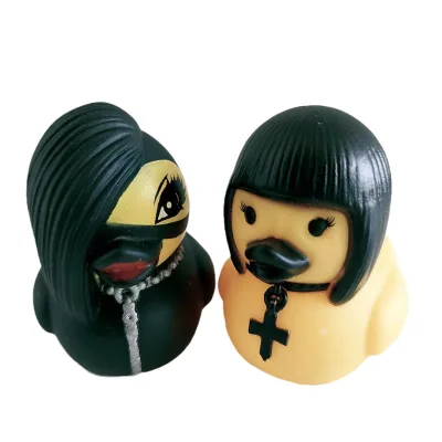 Wowei Black Duckie Vile Novelty Funny Punk Dark Resin Collectible Duck Gift Ornaments Gothic Gifts