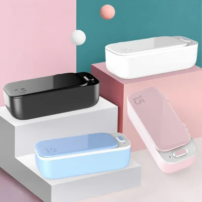 Portable 450ml Mini UV Ultrasonic Automatic Cleaner for Jewelry & Glasses White Pink Electric Powered for Household Use