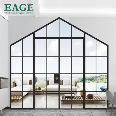 Foshan Factory Aluminum Slim Frame Swing Door Finished Residential House Decoration Alloy Material