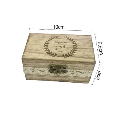 Retro Ring Box Wood Custom logo