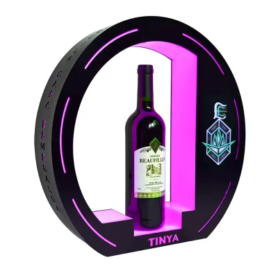 Circular Illuminated Wine Bottle Display Stand VIP Nightclub Bottle Glorifier Holder Custom Led Bottle Presenter
