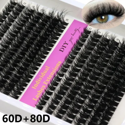 3D Fluffy Lashes Venor Eyelashes Tray Custom Press on Lashes 40D60D80D100D160D Lash Clusters Wholesale Custom Lash Clusters Kit