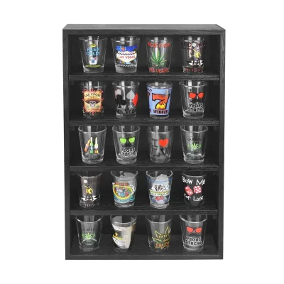 Wall-Mount Wooden Display Shelf with Adjustable Shelves Durable for Figurines Action Figures & Collectibles