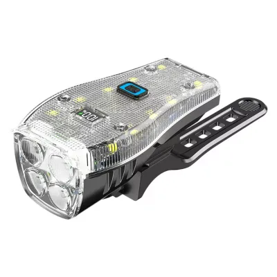 Halogen Headlight with Horn Bike Handlebar Flashlight 4 Gears IPX5 Waterproof Plastic Durable MTB Mountain Lamp Accessories