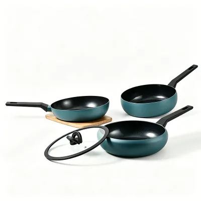 Reliable Supplier Pressed Aluminum Alloy Cookware Set Induction Eco-Friendly Non-Toxic PFOA Free Pot Set for Home Kitchen Supply