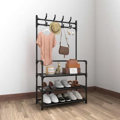 Modern Multifunction Shoe Rack Organizer Hat Coat Storage Low Priced Metal Plastic Chinese Factory Direct Sale Living Room Use