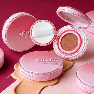 Private Label BB Cushion Foundation Case Full Coverage Waterproof Foundation Sponge air Cushion CC Cream for All Skin Type