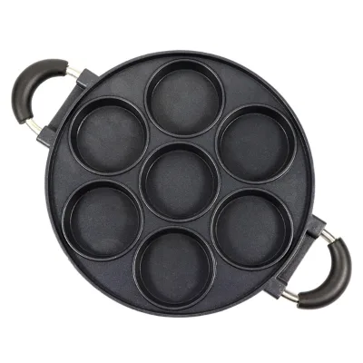7 Holes Cake Mold Round Dessert Breakfast Crepe Cooker Non-Stick Aluminum Cooking Pot Frypan Pancake Baking Pan