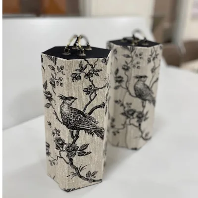 Antique Jewelry Box Fabric Bracelet Brooch Gift Box with logo Travel Flower Bird Painting Jewelry Box for Necklace and Earrings