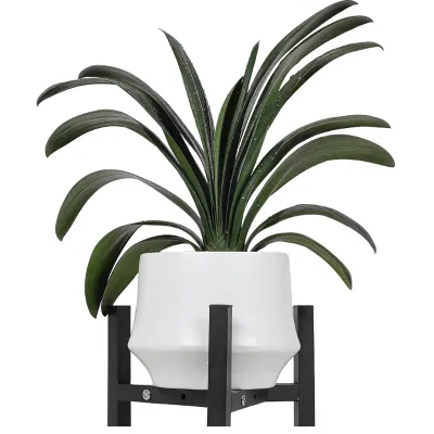 Metal Plant Stand Adjustable Heavy Duty Sturdy Lacquered Finish Indoor Outdoor Use 2 Height Displays Single Pot Pots